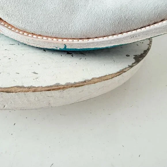 Lane Boots EMMA JANE White Suede Cowboy Western Cowgirl Mid Calf Snip Toe 8.5 - Picture 4 of 13